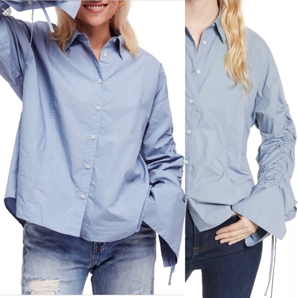 Free People Tops - Free People Brown Eyed Girl Poplin Blouse D16